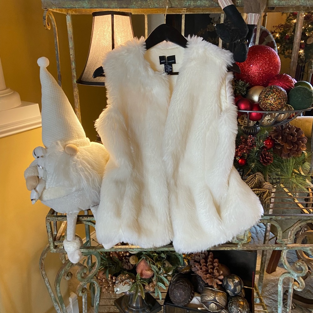 Lovely winter white faux fur vest